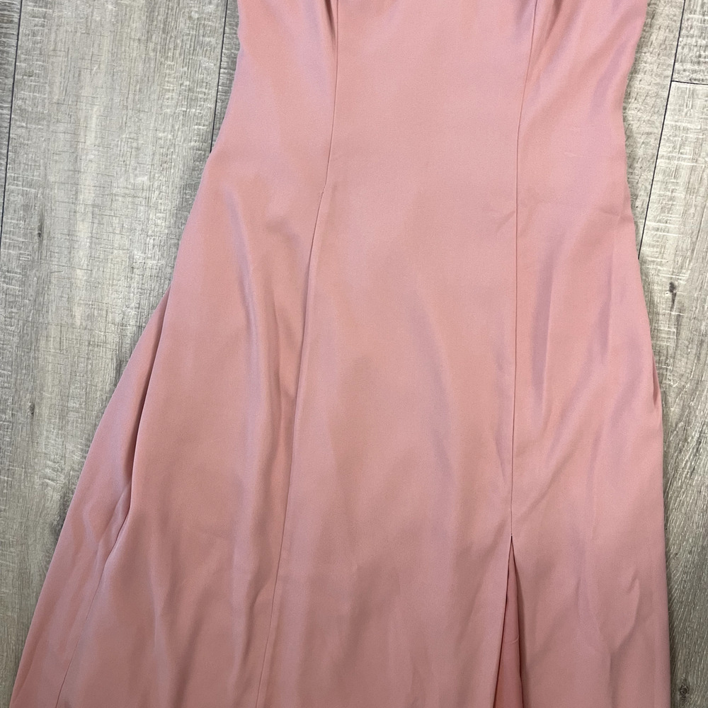 Fame and Partners Maxi Dress Womens 2 Pink Sleeveless Crossback Side Slit NWT - Picture 3 of 16